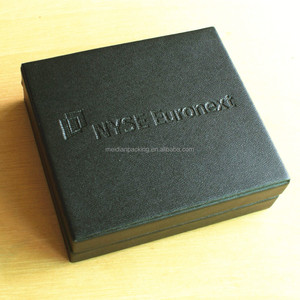 Square black handmade custom printed wood keepsake box