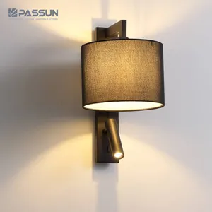 PASSUN new lamp -- fabric and aluminium two lamp head led reading wall light