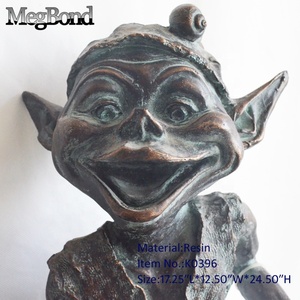 <strong>Large</strong> Outdoor <strong>Garden</strong> Ornament <strong>Gnome</strong> Sitting on a Snail Statue Pixie Decoration - Product Image 3
