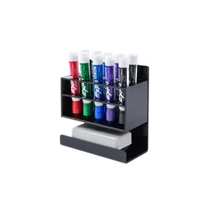 10 Slots Wall-Mounted Acrylic Dry Erase Whiteboard Marker and Eraser Holder Organizer Acrylic Display Stand