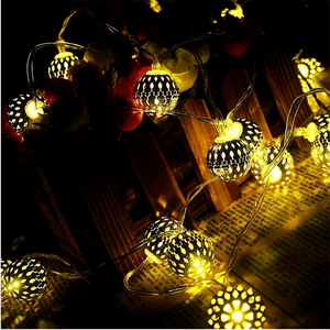 Đèn Trang Trí Bán Chạy Nhất Trắng Ấm 10 20 Quả Cầu LED Moroccan Bóng Kim Loại Led Fairy <span class=keywords><strong>String</strong></span> <span class=keywords><strong>Lights</strong></span> Cho Phòng Trang Trí Nội Thất - Product Image 4
