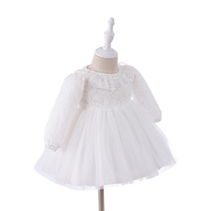 Baby Girl princess Flower Dress abito da battesimo bianco abito da battesimo per neonata - Product Image 3