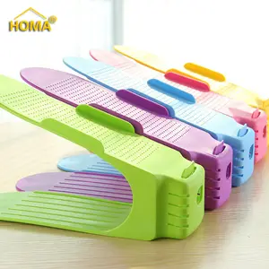 Adjustable Shoe Organizer Space Saving Plastic Shoe SlotsためHome