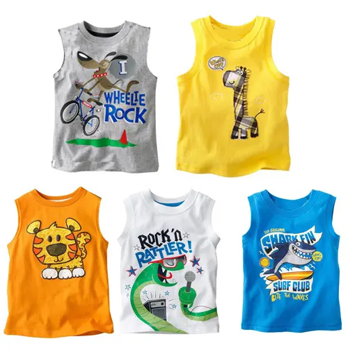 China Wholesale Organic Cotton Newborn Baby's Cartoon Pattern Vest