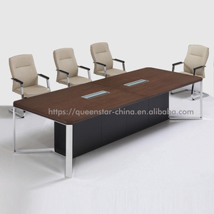 QS-MT02 luxury melamine meeting room table wooden veneered conference table modern boardroom table