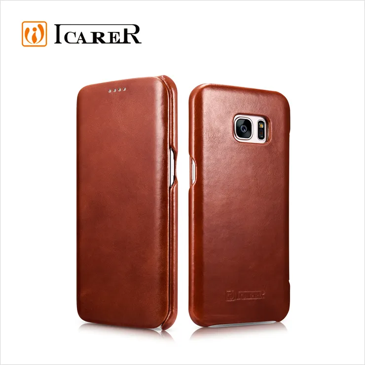 Icarer Genuine Leather Flip Cover Case Voor Samsung Galaxy S7 En S7 Rand Mobiele Telefoon Flip Cover