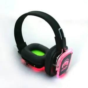 3 canale Silent Disco Cuffia per silenziosa del partito con luci A LED