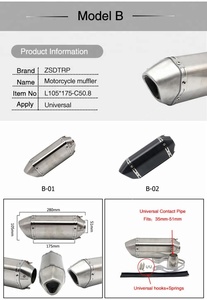 Silenciador de tubo de escape para motocicleta de 38-51mm, GY6 YZR R6 CB125 CB400 <span class=keywords><strong>ER6N</strong></span> - Product Image 4