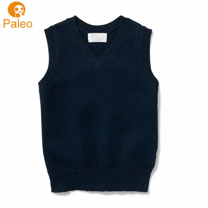 China Manufacturer Wholesale Cotton Knit V-neck Sweater Baby Children Vest For Toddler Boys
