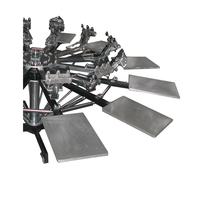 Machine d'impression sérigraphique manuelle LC 12 postes de haute qualité pour t-shirts et textiles, zone d'impression maximale 500x600mm, 12 couleurs, rotative, pour vêtements, neuve
