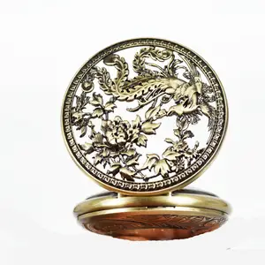 Montre de poche Vintage en Bronze, Phoenix, automatique et mécanique, squelette, porte-bonheur, 2019