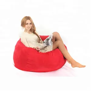 经典微绒面革泡沫坐垫袋与强聚酯衬里，大泡沫豆袋椅子