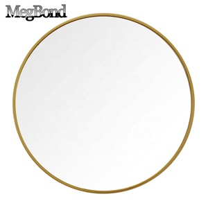 <strong>Thin</strong> Round Aluminum Framed Wall <strong>Mirror</strong> Brushed Brass Color Art Deco Style for Simple Decorative Wall <strong>Mirrors</strong> - Product Image 2
