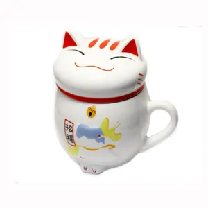 참신 동물 디자인 일본 행운의 고양이 모양의 머그잔 선물