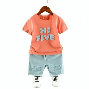 Free shipping summer kids boys clothing for 2-12 new short-sleeve boys set clothes 2 piece