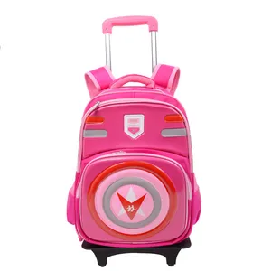 Nhà Máy Giá Thiết Kế Mới Xe Đẩy Schoolbag Cán Ba Lô Với Bánh Ba Lô Xe Đẩy Trường Bag Cho Trẻ Em