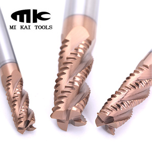 قاطع طحن ذرة من كربيد التنجستن المطلي بالقصدير بحافة موجية رباعية، أداة طحن عالية الدقة 55HRC للفولاذ - Product Image 2