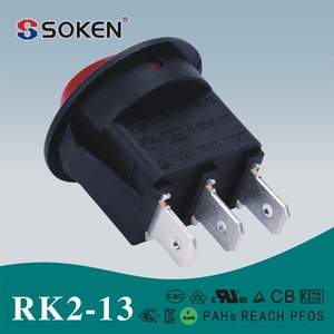 Soken 12 V SPST OFF 3 P <span class=keywords><strong>I</strong></span>/O <span class=keywords><strong>i</strong></span>şıklı yuvarlak Tekne Rocker anahtarı CQC TUV UL t85 - Product Image 2