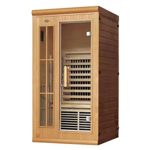 ODM OEM Solid Wood Infrared Sauna 1 Person Mini Dry Suna Room Luxury Far Infrared Wooden Sauna Room with Hemlock Material