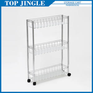 4 Wheel Metal Wire Serving Cart 2-Tier Circle Design Kitchen Furniture - Product Image 6