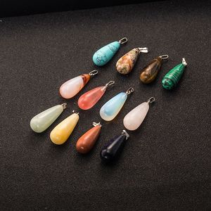 Naturel <span class=keywords><strong>Vogue</strong></span> Guérison Reiki Vert Aventurine Ange de Larme Balancent Des Charmes Perle Avec Alliage Accessoires - Product Image 1