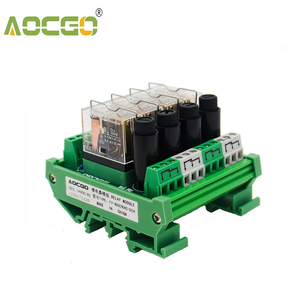 4 Kanaal 1 Spdt Din Rail Mount G2r G2r 24V Dc/Ac Met Zekeringsinterface Relaismodule