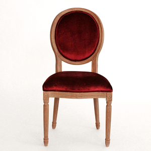 <strong>Antique</strong> Style Round Back Wooden Fabric Ding Room Luxury French XV Louis Dining <strong>Chair</strong> - Product Image 3
