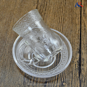 Middle East <strong>Arabian</strong> 2oz Small Handle <strong>Tea</strong> Glass Cup <strong>Set</strong> With Saucer 60ml Espresso Coffee Mug With Dish Plate Turkish Drinking <strong>Set</strong> - Product Image 4