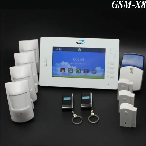 7นิ้วสี Touch Screen House ไร้สายตรวจสอบปลุกอัตโนมัติ GSM/PSTN สัญญาณกันขโมย