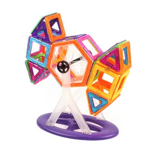 46 قطعة البلاستيك المغناطيسي اللبنات للأطفال/للتربية DIY 3D المغناطيس مجموعة لعبة