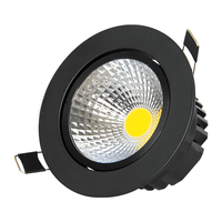 Spot LED COB encastré rotatif noir pour maisons, salles d'exposition, musées, hôtels