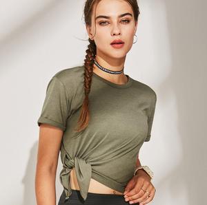 Maglietta da ginnastica traspirante in cotone Yoga Crop Top da <span class=keywords><strong>donna</strong></span> - Product Image 6