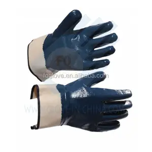 Blue Nitrile double Dipped jersey liner Heavy-duty construction working safety Gloves