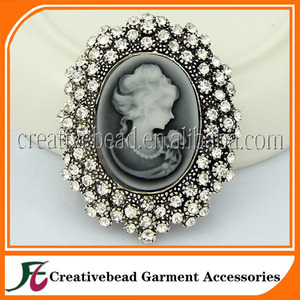 Gran oferta, broches antiguos de diamantes de imitación, broches Vintage y alfileres, broches de camafeo