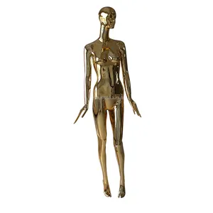 La visualizzazione delle signore dummy in oro rosa o in oro full body chrome mannequin femminile