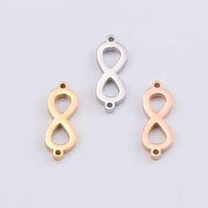 7x21 millimetri Lucidato A Specchio In Acciaio Inox Simbolo del Connettore Gioielli FAI DA TE Che Fanno Numero <span class=keywords><strong>Infinito</strong></span> 8 Charms - Product Image 1