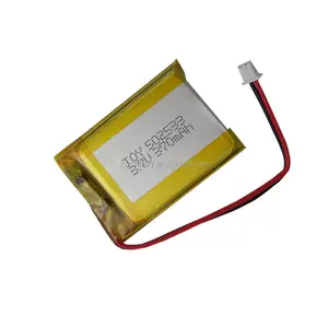 502533 3.7v 370mAh rechargeable li-polymer battery with pcm and plug
