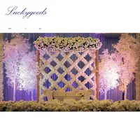 LFB752大規模なイスラム教徒の結婚式の宴会の背景ステージ装飾クリームホワイトカスタム手作り花の背景