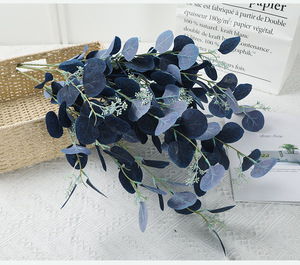Tallos de <span class=keywords><strong>eucalipto</strong></span> artificiales Anfamily (plástico) y hojas (SEDA) con semillas para decoraciones de bodas y fiestas en casa - Product Image 4