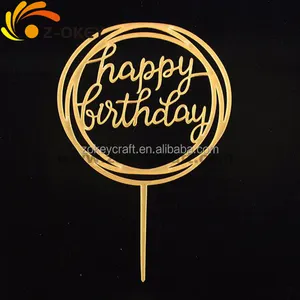 Decoração de bolo de cupcake, decoração de acrílico e glitter, prata, feliz aniversário, bolo, festa de aniversário para bolo, loja de padaria, promoção