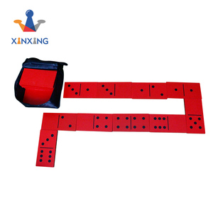 Géant Dominos En Bois 28 Pièces avec Sac Jumbo rouge et Chiffres Noirs, Enfants Adultes Jeux De Plein Air - Product Image 3