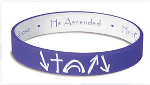 Bracelet en silicone avec peinture en spray personnalisée : <span class=keywords><strong>Il</strong></span> est venu, <span class=keywords><strong>il</strong></span> est mort, <span class=keywords><strong>il</strong></span> est ressuscité, <span class=keywords><strong>il</strong></span> a ascendé, <span class=keywords><strong>il</strong></span> reviendra - Product Image 3