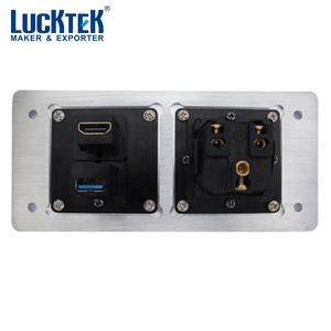 En aluminium brosse muntifunctional médias encastré <span class=keywords><strong>prise</strong></span> <span class=keywords><strong>hdmi</strong></span>/<span class=keywords><strong>usb</strong></span> panel mount socket - Product Image 3