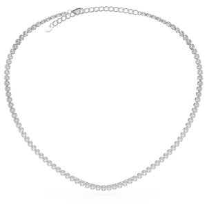 Infinity <strong>Emerald</strong> CZ Rhodium Plated <strong>Silver</strong> Tennis <strong>Necklace</strong> with Zircon for Weddings and Gifts - Product Image 1