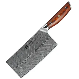 Palissander Handvat 7 Inch Damascus Staal Slager Keuken Hakmes Mes