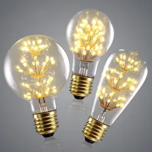 Sản Phẩm Mới LED Pháo Hoa Dây Tóc Ánh Sáng Vintage Edison Phong Cách LED Starry Bulb 3 Wát 220V Đèn Trang Trí ST64