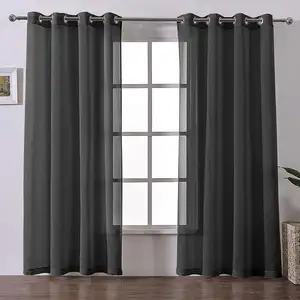 Cortina de tule transparente, design de cortina para sala de estar