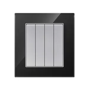 Goodtop BS-12 series 4 gang 1 way switch 4 gang 2 way electric wall switch tempered glass panel