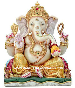 รูปปั้นพระพิฆเนศหินอ่อนที่สวยงาม - Product Image 1