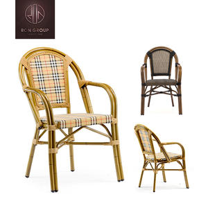 Nouveau meubles de style français pour restaurant, café, jardin, empilables, en aluminium, en rotin PE, <span class=keywords><strong>chaise</strong></span> de <span class=keywords><strong>bistrot</strong></span> français, <span class=keywords><strong>chaise</strong></span> d'extérieur - Product Image 4